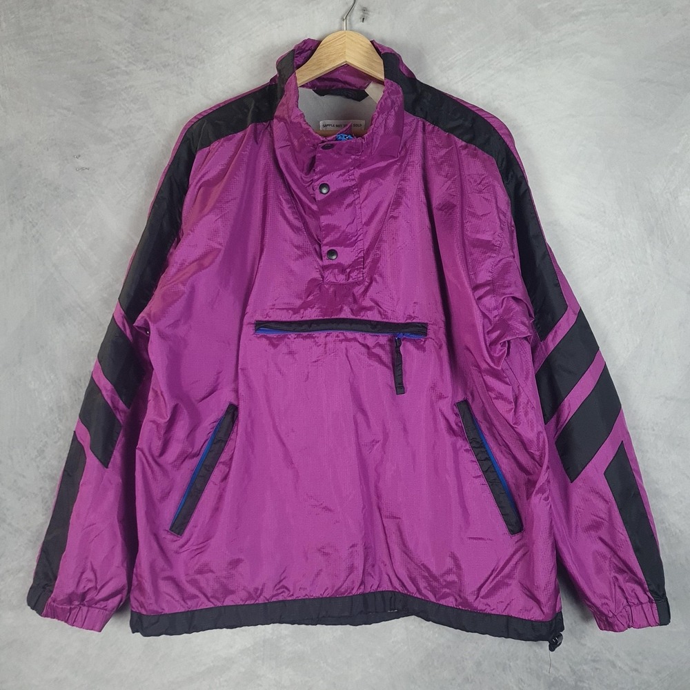 Vintage The North Face Jacket Mens Large Purple Anorak 1/2 Zip Windbreaker 90s
